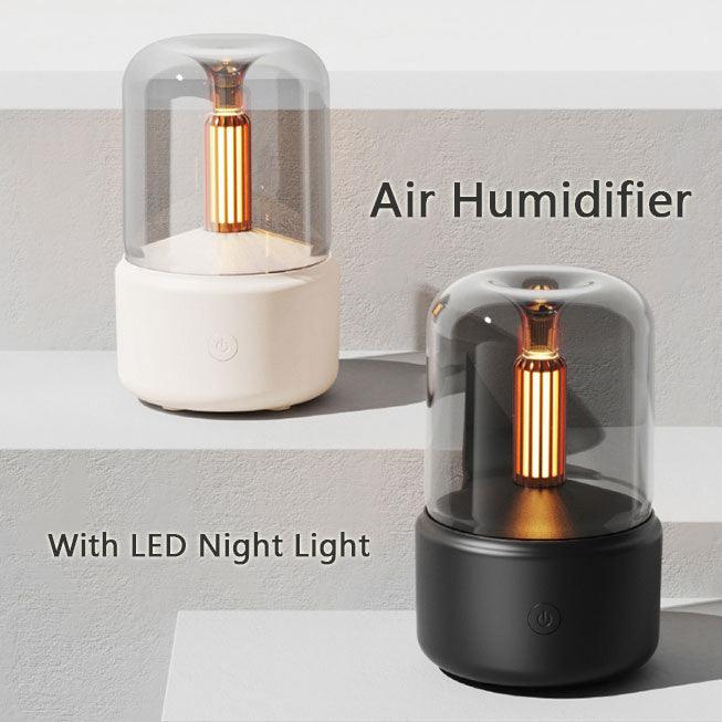 Atmosphere Light Humidifier Candlelight Aroma Diffuser Portable 120ml Electric USB Air Humidifier Cool Mist Maker Fogger 8-12 Hours With LED Night Light-pamma store