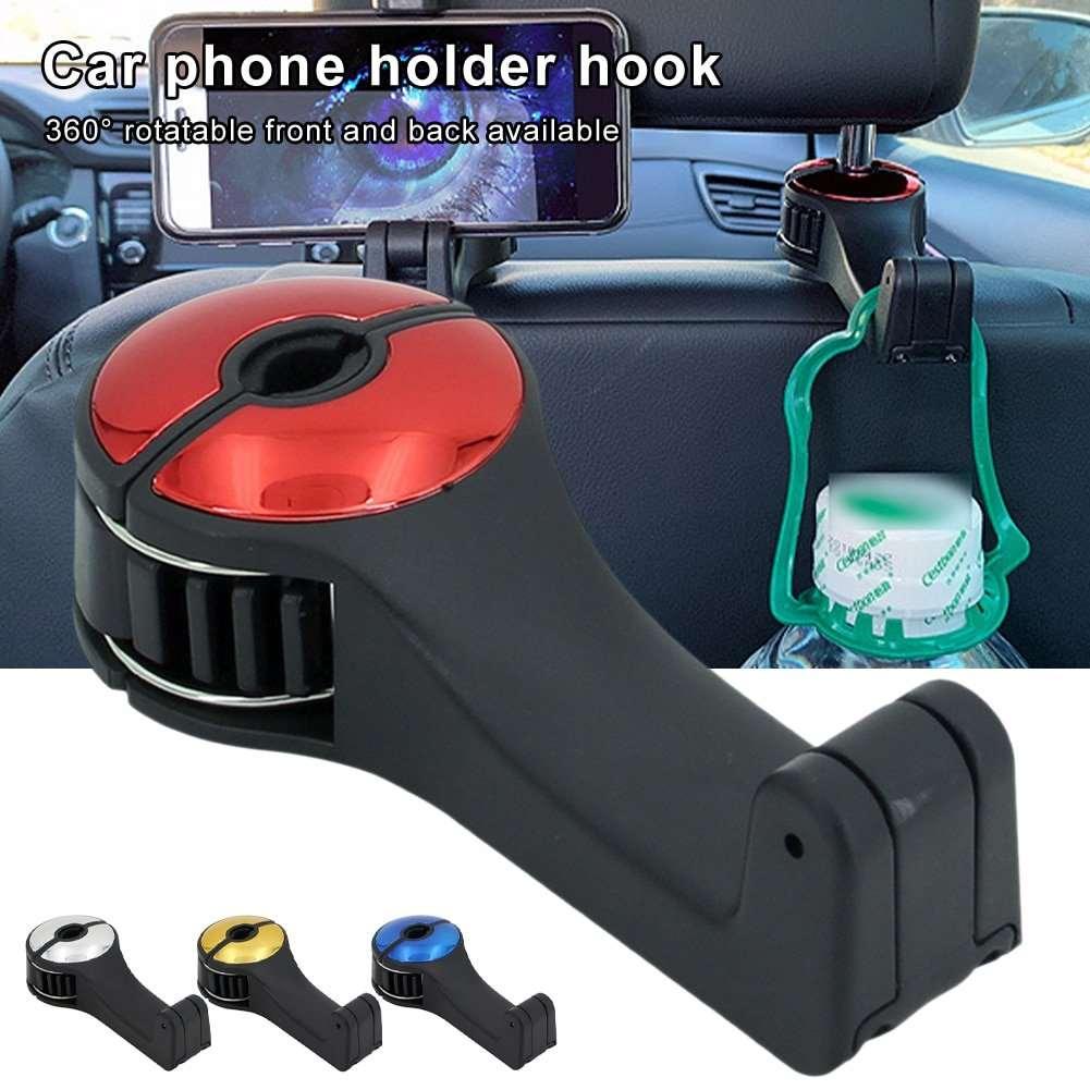 Car Headrest Hook Phone Car Holder Car Hanger For A4 B6 Seat Back Hanger Storage Hook Phone Holder Auto Fastener Clip-pamma store