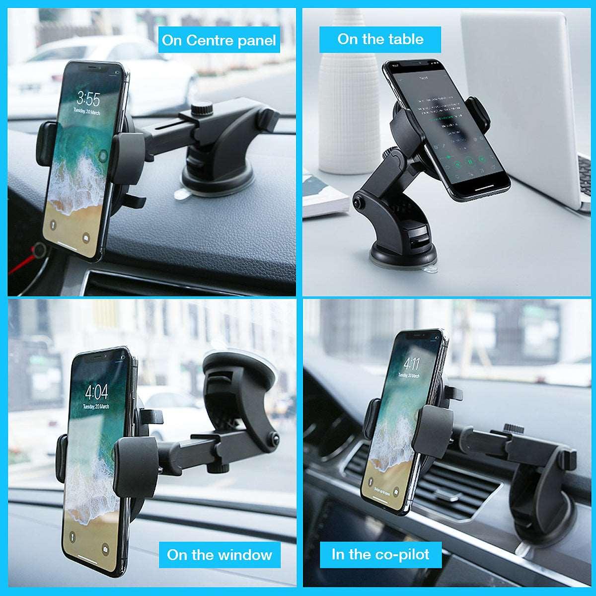 Car Phone Holder Long Rod Telescopic Car Dashboard Suction Cup Type-pamma store