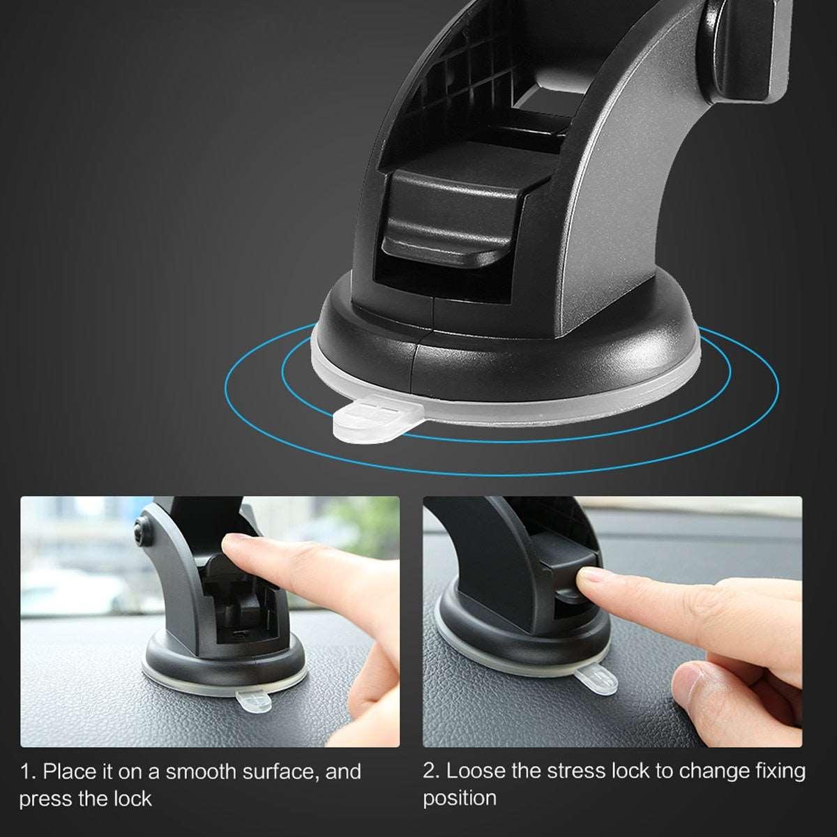 Car Phone Holder Long Rod Telescopic Car Dashboard Suction Cup Type-pamma store
