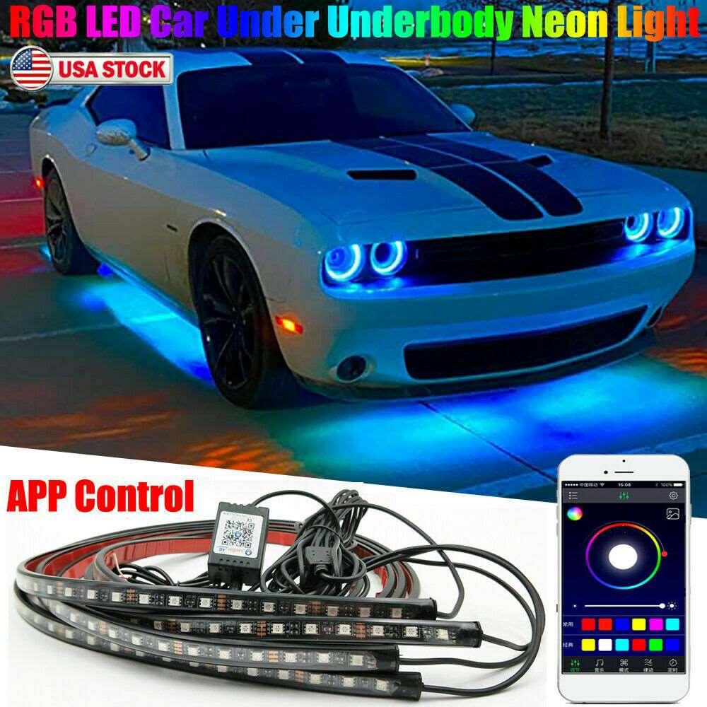 Car Underglow Light Flexible Strip LED Underbody Lights Remote APP Control Car Led Neon Light RGB Decorative Atmosphere Lamp-pamma store