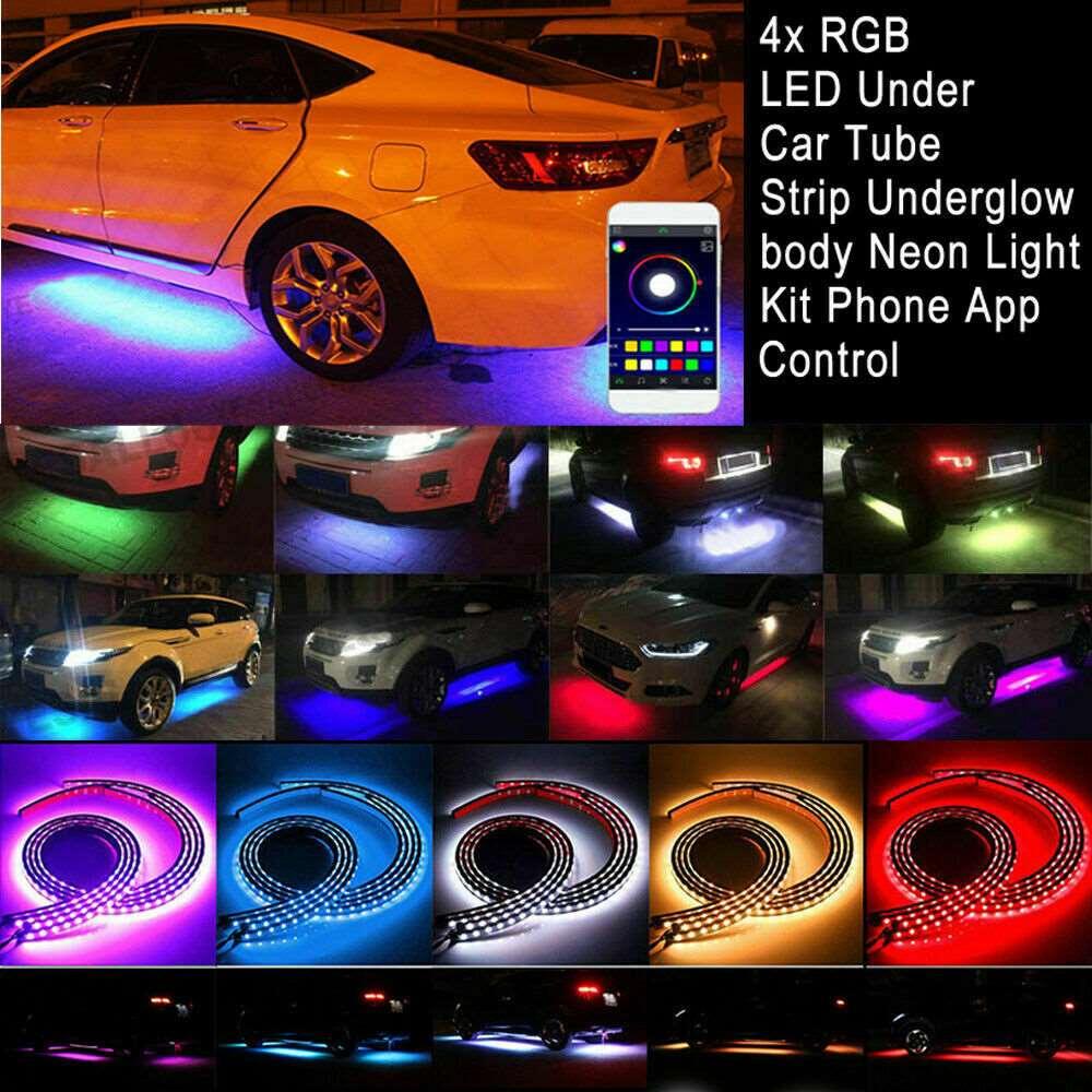Car Underglow Light Flexible Strip LED Underbody Lights Remote APP Control Car Led Neon Light RGB Decorative Atmosphere Lamp-pamma store