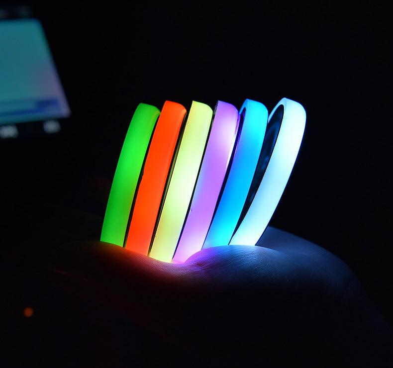 Colorful Cup Holder LED Light-up Coaster Solar & USB Charging Non-slip Coaster Ambient Light For Car Automatically-pamma store