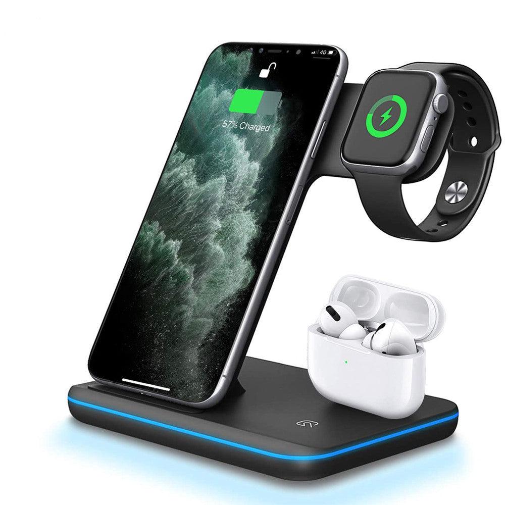 Compatible Mobile Phone Watch Earphone Wireless Charger 3 In 1 Wireless Charger Stand-pamma store