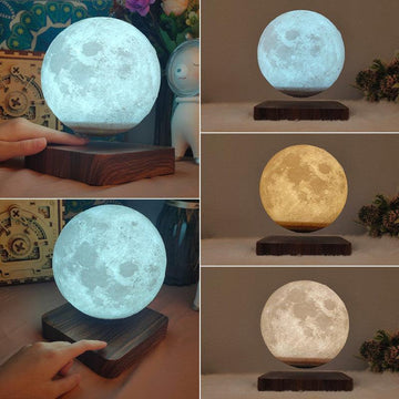 Customized Creative 3D Magnetic Levitation Moon Lamp Night Light Rotating Led Moon Floating Lamp-pamma store