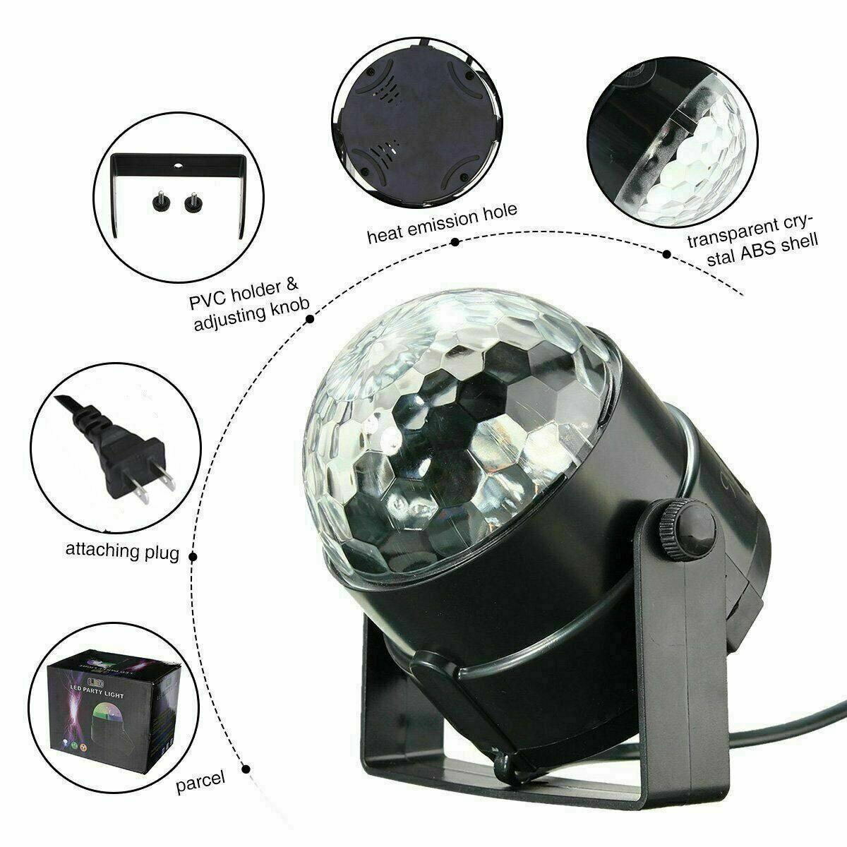Disco Party Lights Strobe LED DJ Ball Sound Activated Bulb Dance Lamp Decoration-pamma store
