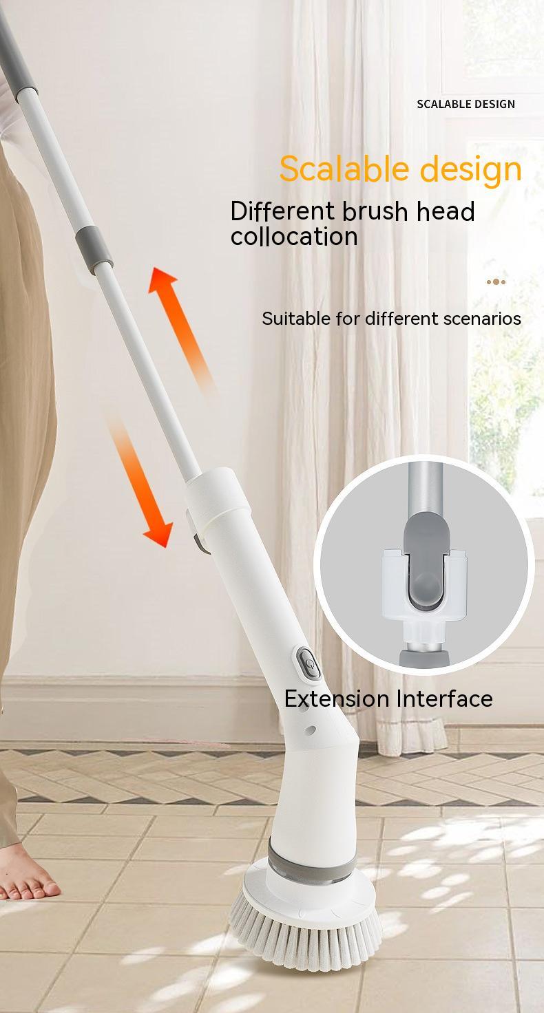 Electric Scrubber Cleaning Wall Long Handle Elbow Telescopic Multifunction Cleaning Brush-pamma store