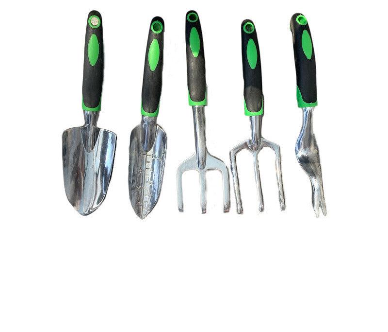 Garden Supplies 9-piece Aluminum Alloy Set, Silicone Two-color Handle Shovel Gardening Tools-pamma store