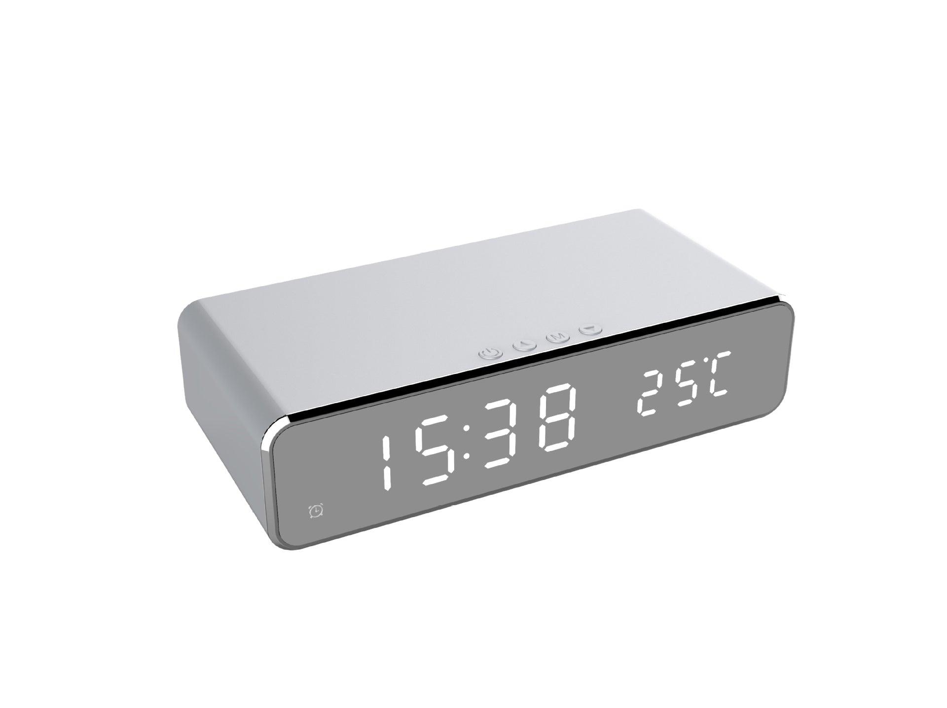 LED Electric Alarm Clock With Wireless Charger Desktop Digital Despertador Thermometer Clock HD Mirror Clock Watch Table Decor-pamma store