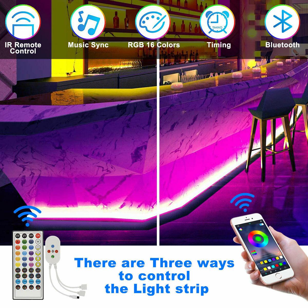 Led Strip Lights 5050 RGB Bluetooth Room Light Color Changing with Remote-pamma store