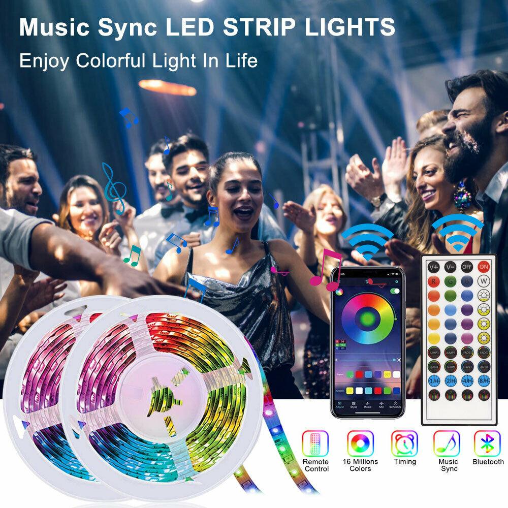 Led Strip Lights 5050 RGB Bluetooth Room Light Color Changing with Remote-pamma store