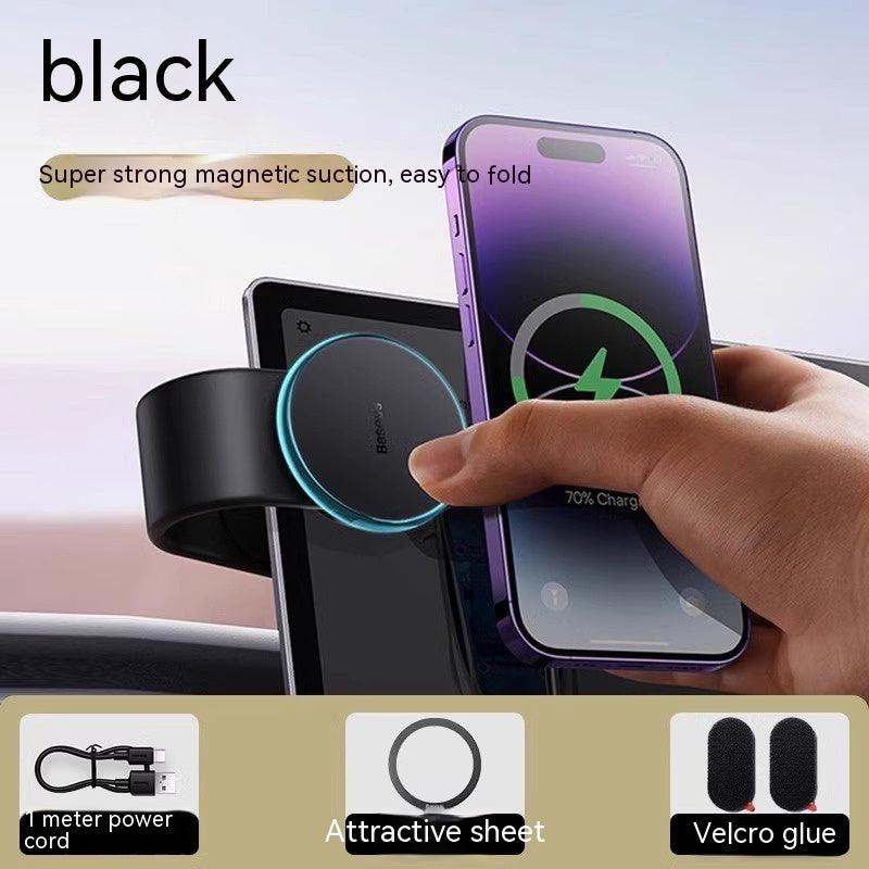 Magnetic Bendable Car Mobile Phone Holder Wireless Charger Phone Holder 15W Car Dash Mount Compatible With Phone-pamma store