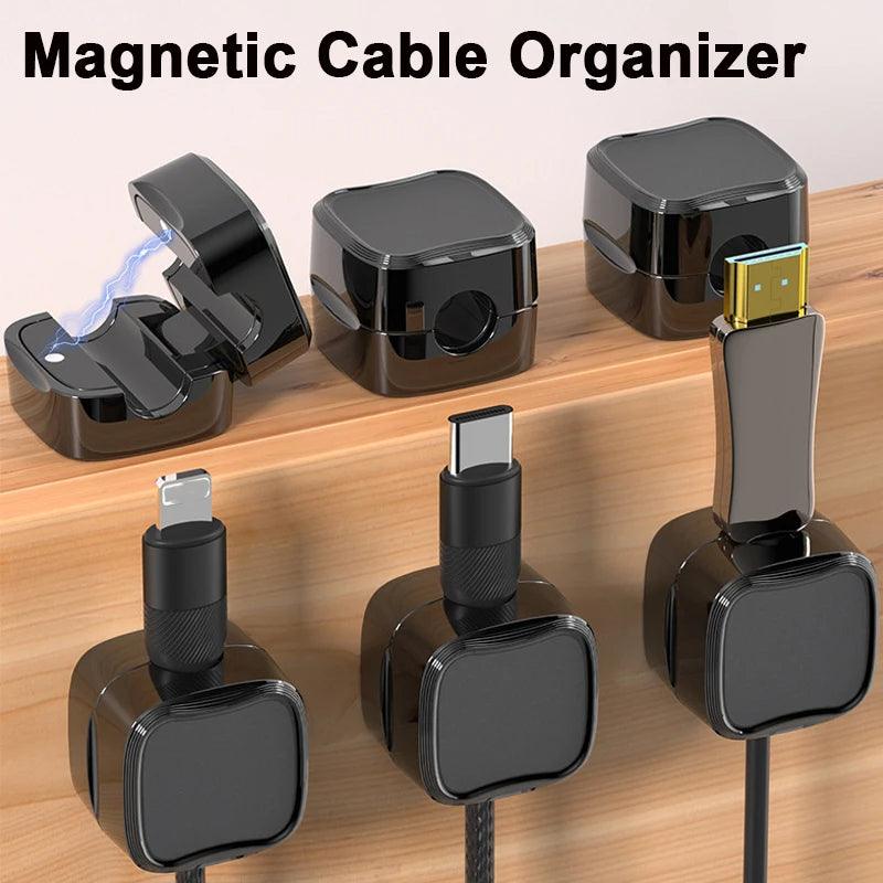 Magnetic Cable Clip Under Desk Cable Management Adjustable Cord Holder Wire Organizer And Cable Management Wire Keeper-pamma store