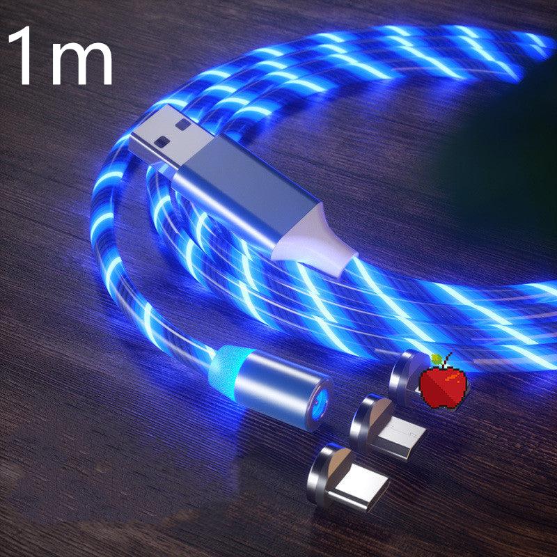 Magnetic Charging Cable Streamer Fast Charging Cable Lighting Micro USB Cable LED Magnet Charger Type-C Cable-pamma store