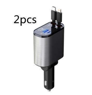 Metal Car Charger 100W Super Fast Charging Car Cigarette Lighter USB And TYPE-C Adapter-pamma store