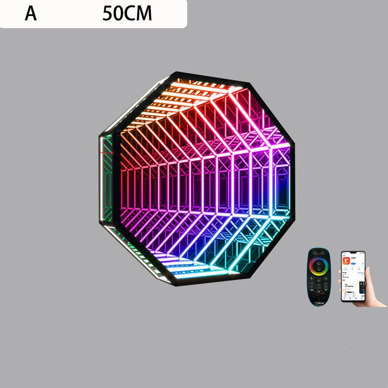 Modern Creative Abyss Melaleuca Mirror Colorful Wall Lamp Octagon-pamma store
