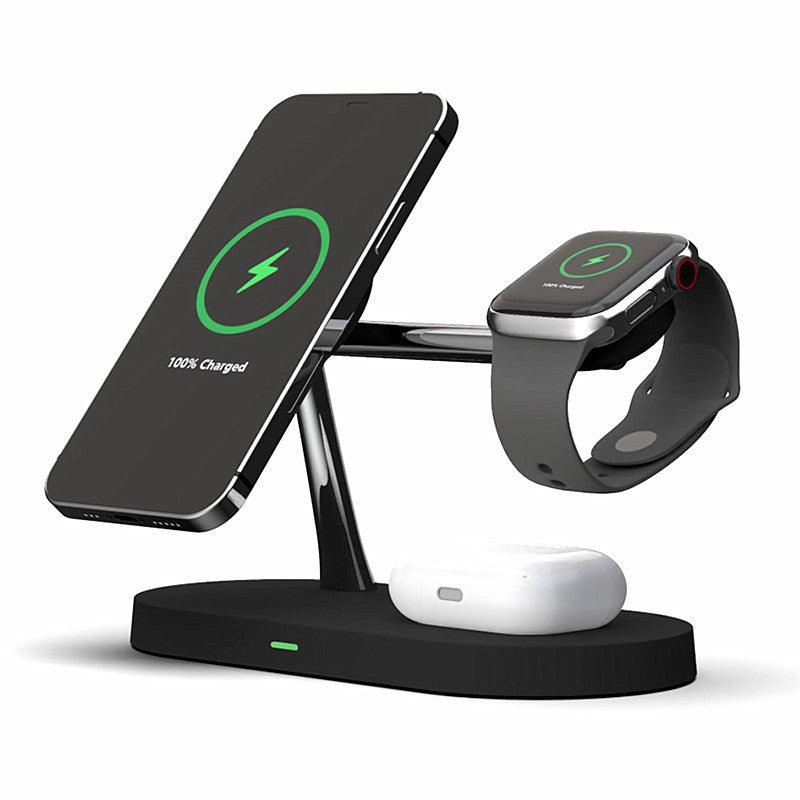 Multifunctional Five-In-One Magnetic Wireless Charging Watch Headset Desktop Mobile Phone Holder Charger 15W Fast Charge-pamma store