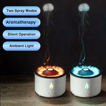 New Creative Ultrasonic Essential Oil Humidifier Volcano Aromatherapy Machine Spray Jellyfish Air Flame Humidifier Diffuser-pamma store