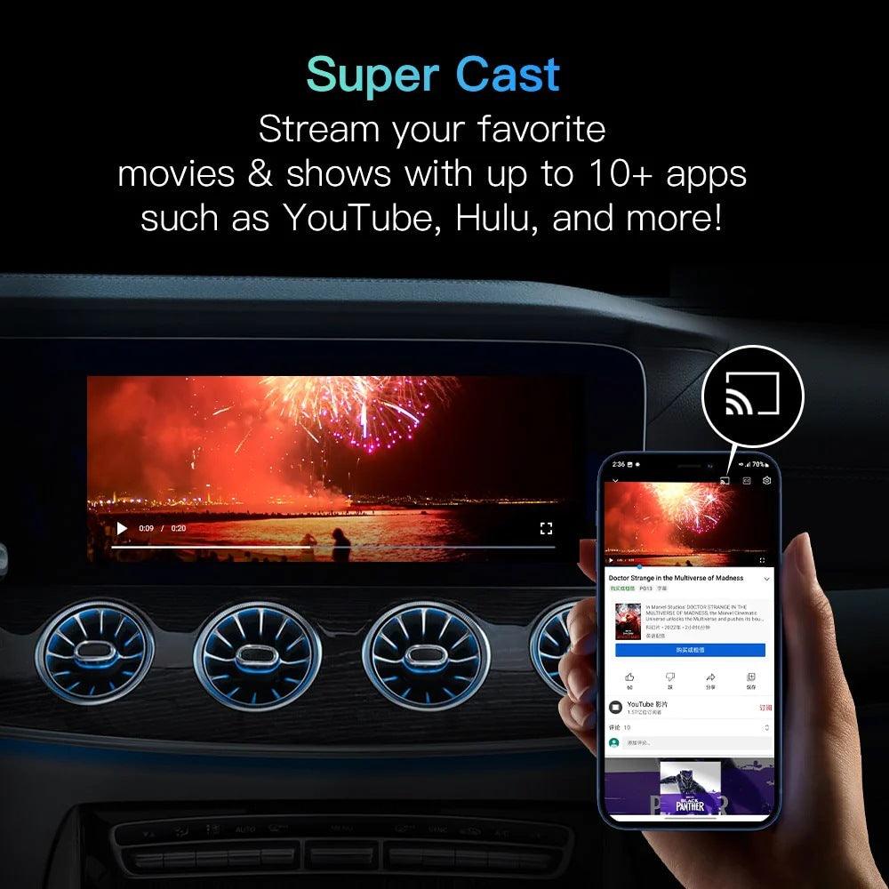 Original Car Wired To Wireless CarPlay Android Auto Video YouTube With USB-HDMI Port-pamma store