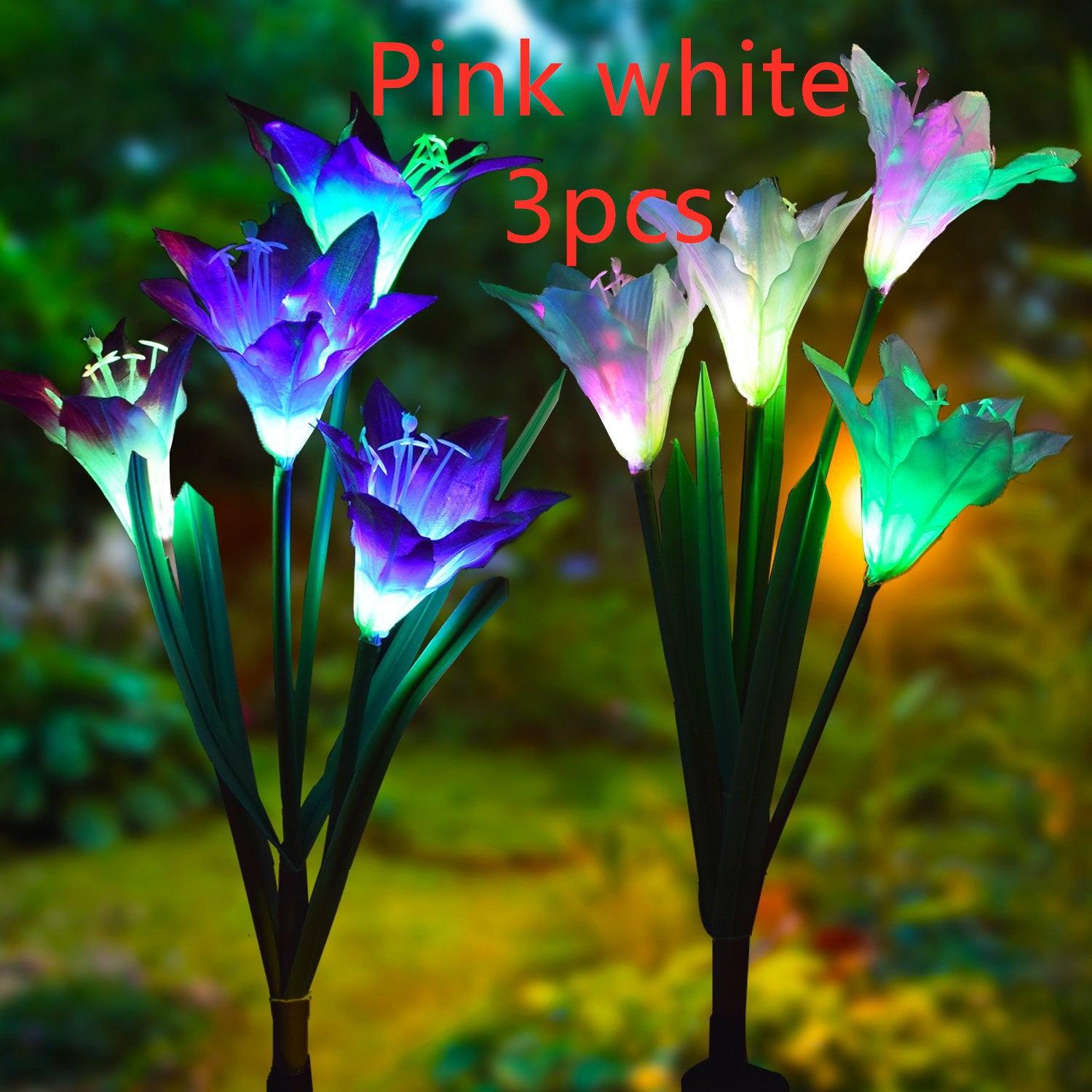 Outdoor Solar Garden Light Waterproof 7 LED Colorful Color Lawn Light Lily Fairy Lights Christmas Decoration Patio Lighting-pamma store