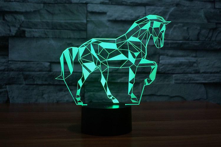 Puzzle Horse 3D Light, Colorful Touch LED Vision-pamma store