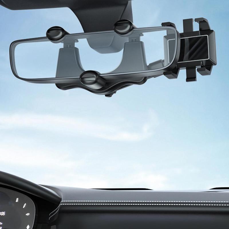 Rearview Mirror Phone Holder For Car Rotatable And Retractable Car Phone Holder Multifunctional 360 Rear View Mirror Phone Holder Suitable For All Mobile Phones And All Car-pamma store
