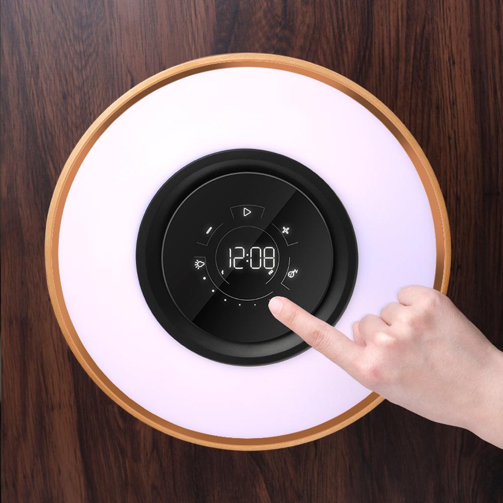 Round Intelligent Music Bluetooth Speaker Bed Lamp WiFi Circle Tree Of Led Light Wireless Charging For Living Room-pamma store