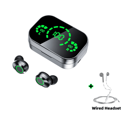 YD03 Wireless Bluetooth Headset TWS Large Screen Smart Digital Display In Ear Breathing Light-pamma store